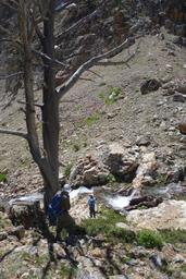 Mohamed and deirdre above the outlet stream [thu jul 2 12:05:55 mdt 2015]